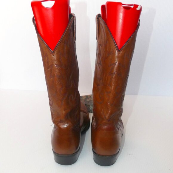 Men\'s Dan Post brown leather pull on classic western cowboy boots sz 10.5 EW main image 10